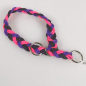 Preview: Halsband Zug-stop flach- oder rundgeflochten, 30 - 55cm neonpink, schwarz, violett